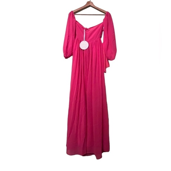Miss Circle Pink off the Shoulder Maxi Dress - Picture 3 of 5